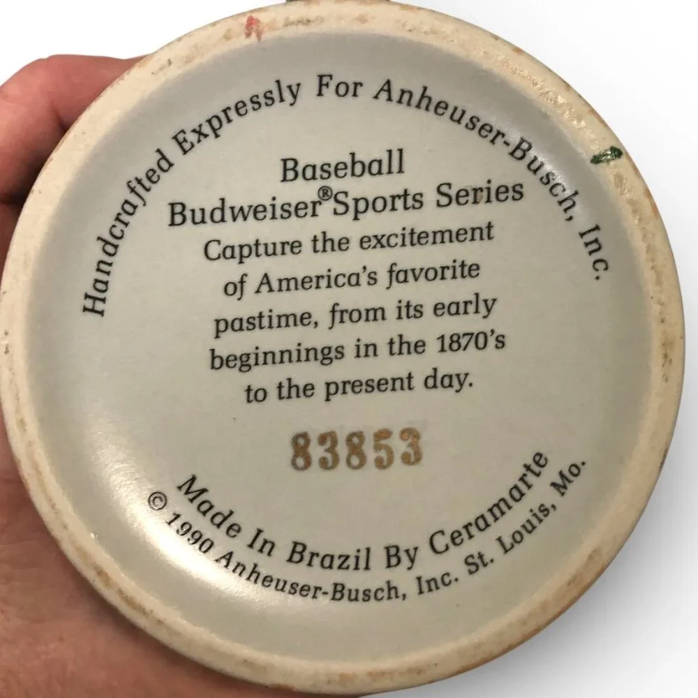 1990 Budweiser Baseball Beer Stein Mug Sports Series Americas Favorite Pastime